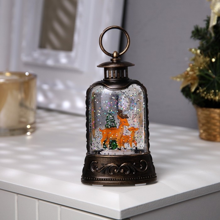 Светодиодная фигура «Семья оленей» 8 × 13.5 × 4 см, пластик, батарейки АААх2 (не в комплекте), свечение тёплое белое