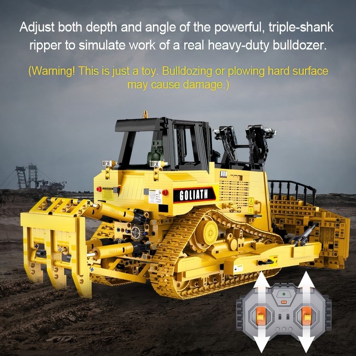 Конструктор радиоуправляемый «Строительный бульдозер», 2826 деталей, масштаб 1:17 Конструктор радиоуправляемый «Строительный бульдозер», 2826 деталей, масштаб 1:17