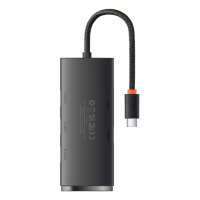 Адаптер-разветвитель (HUB) Baseus, Type-C - 4хUSB 3.0, 0.25 см, чёрный