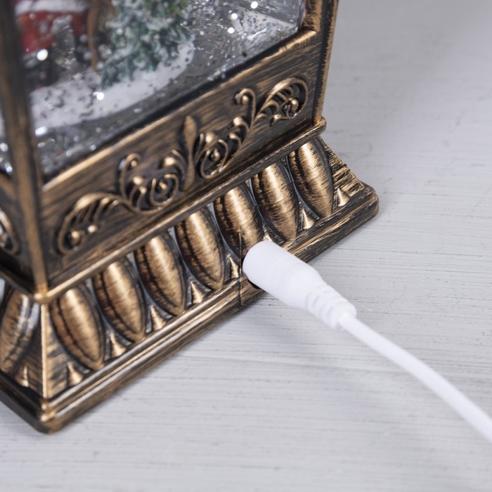 Светодиодная фигура «Фонарь с Дедом Морозом» 12 × 24 × 12 см, пластик, батарейки ААх3 (не в комплекте), USB, свечение тёплое белое Светодиодная фигура «Фонарь с Дедом Морозом» 12 × 24 × 12 см, пластик, батарейки ААх3 (не в комплекте), USB, свечение тёплое белое