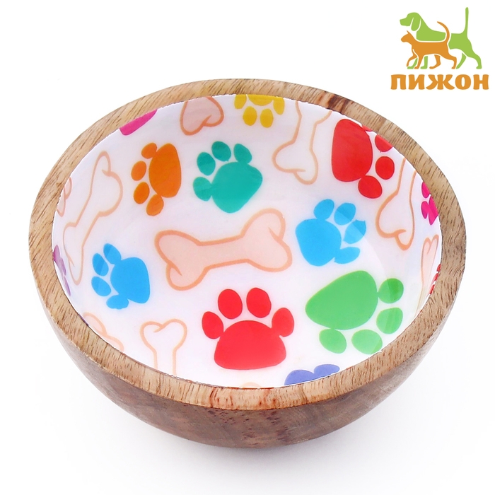 Миска деревянная с рисунком внутри 250 мл Миска деревянная с рисунком внутри 250 мл