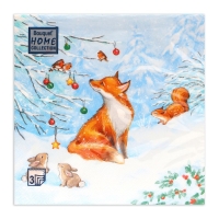 Новогодние салфетки бумажные Home Collection Сlassic «Лисичка», 3 слоя, 33х33 см, 20 шт