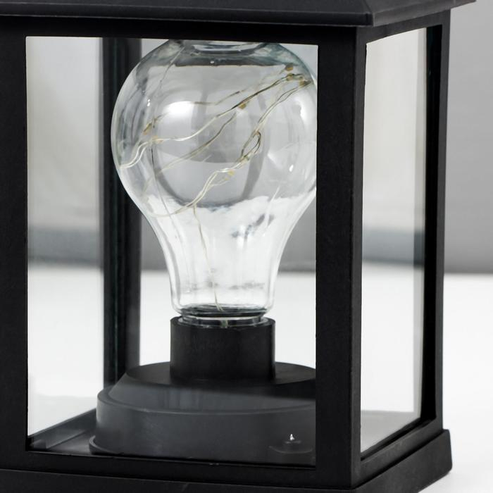 Ночник Ночник "Фонарь 3" LED от батареек 3хААА черный 10,5х10,5х21,5 см RISALUX