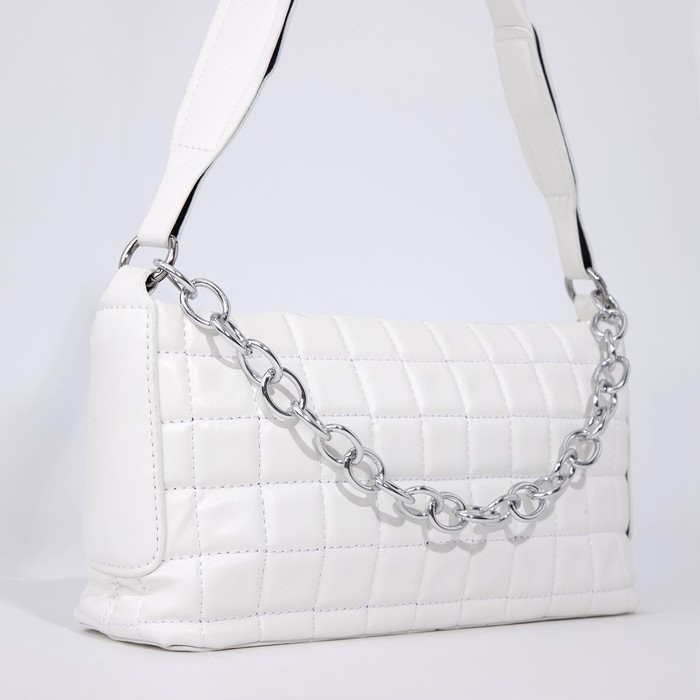 Сумка-багет на молнии, цвет белый Сумка-багет на молнии, цвет белый