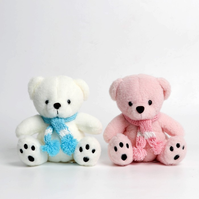 Мягкая игрушка «Мишка в шарфе», 22 см, цвета МИКС