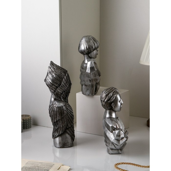 Набор фигур «Женщина воин», полистоун, 42 см, цвет серебро Набор фигур «Женщина воин», полистоун, 42 см, цвет серебро