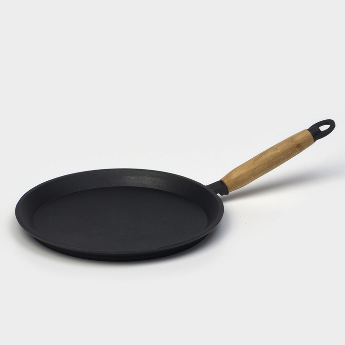 Сковорода блинная литая чугунная Magma, d=24 см, h=1.5 см, деревянная ручка, индукция Сковорода блинная литая чугунная Magma, d=24 см, h=1.5 см, деревянная ручка, индукция