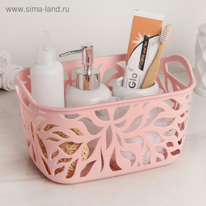 Корзинка для хранения «Листья», пластик, 23,5×16,5×13,5 см, цвет МИКС Корзинка для хранения «Листья», пластик, 23,5×16,5×13,5 см, цвет МИКС