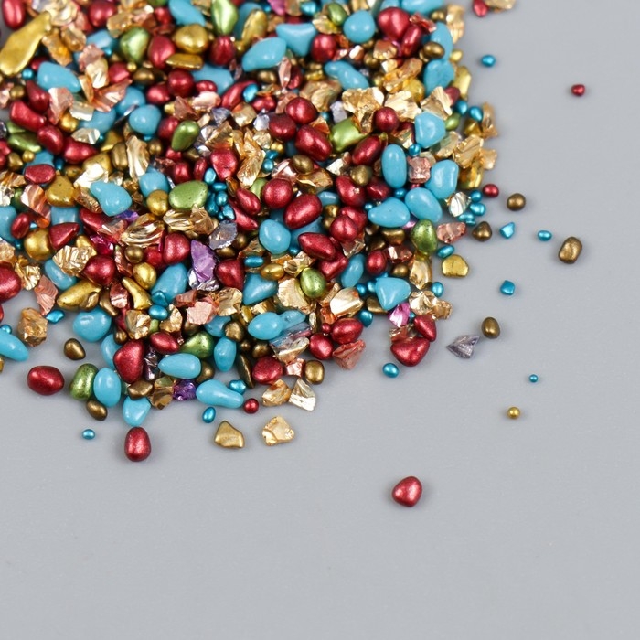 Декор для творчества в баночке Декор для творчества в баночке "Природный камень с перламутром - шоколад с золотом" 20 гр 5х2,2х2,2