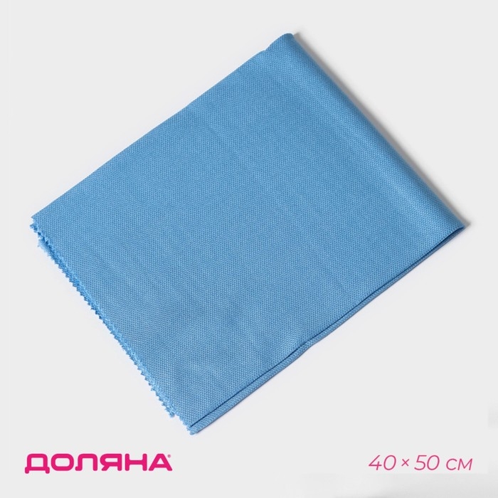 Салфетка для уборки Доляна, для стекол и зеркал, 40×50 см, цвет голубой Салфетка для уборки Доляна, для стекол и зеркал, 40×50 см, цвет голубой