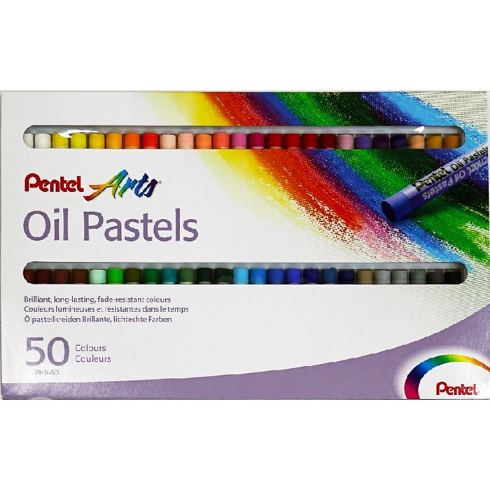 Пастель масляная, 50 цветов, Pentel, 8/60мм, в картоне Пастель масляная, 50 цветов, Pentel, 8/60мм, в картоне