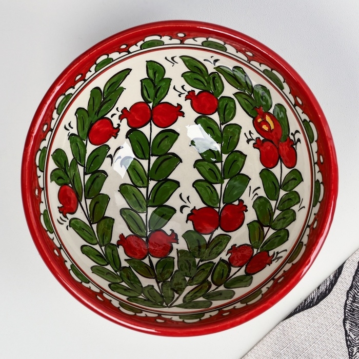 Набор салатников Риштанская керамика Набор салатников Риштанская керамика "Гранаты" 15 см, 3 шт, в подарочной упаковке