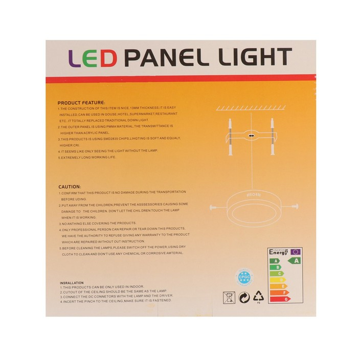 Накладной светодиодный светильник, 185х35 мм, 24 Вт, 2160 Лм, 6500 К, квад. Накладной светодиодный светильник, 185х35 мм, 24 Вт, 2160 Лм, 6500 К, квад.