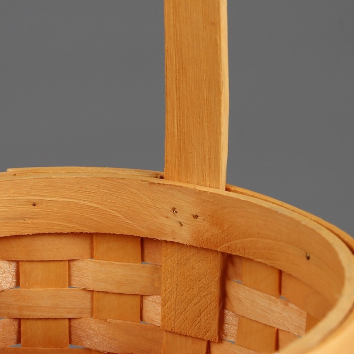 Корзина плетеная (секвойя), D16,5хН9,5/25,5 см, 1 шт., натуральный Корзина плетеная (секвойя), D16,5хН9,5/25,5 см, 1 шт., натуральный