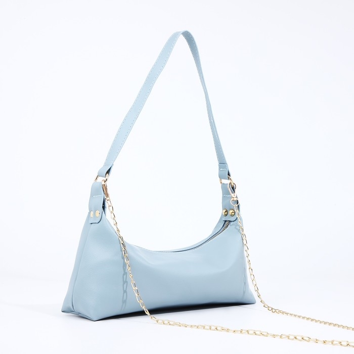 Сумка-багет на молнии, цвет голубой Сумка-багет на молнии, цвет голубой