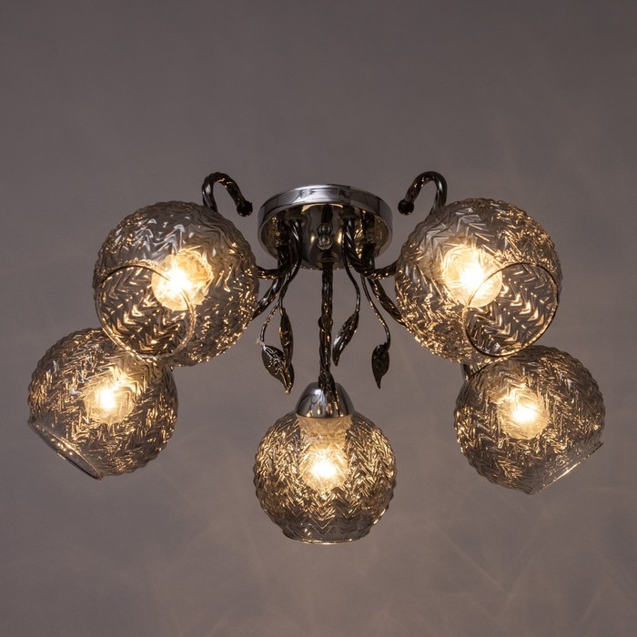 Люстра Люстра "Тереза" 5х40Вт Е27 Хром, черный хром 55х55х21см