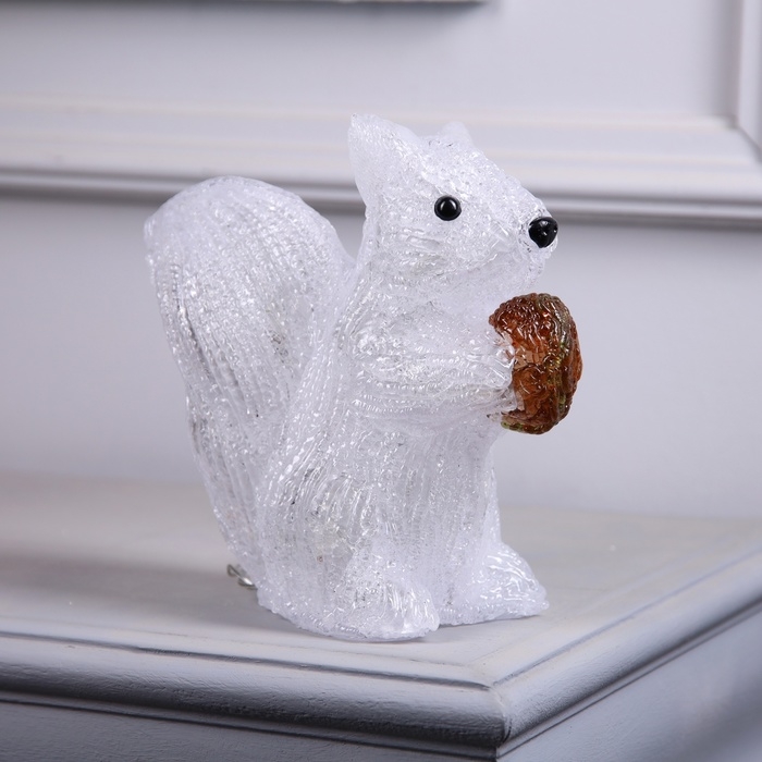Фигура акрил.  Фигура акрил. "Белочка" 20 см, 15LED, 220V, свечение белое