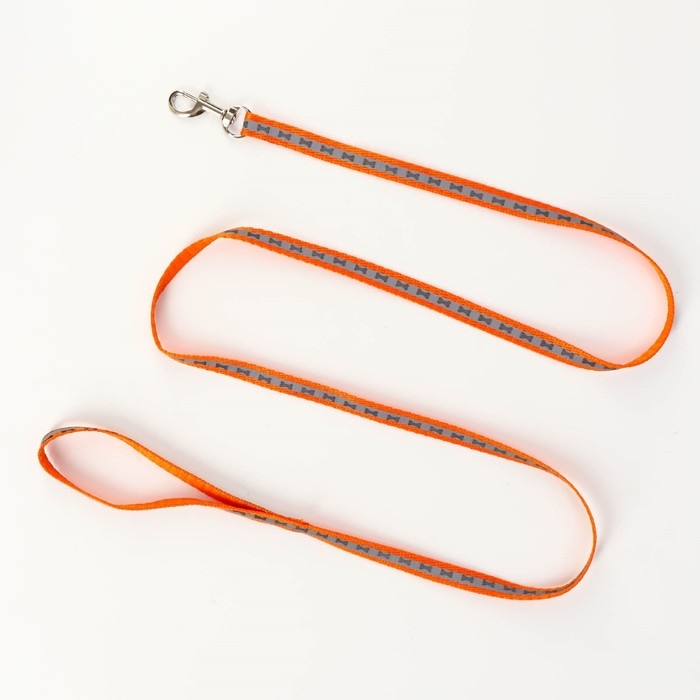 Комплект светоотражающий  Комплект светоотражающий "Косточки", ошейник 120 х 1 см, ОШ 24-40 см, ОГ 24-40 см оранжевый