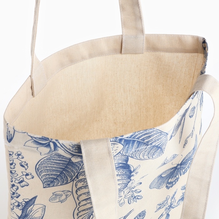 Шопер «Цветы» 33,5 х 39,5 см., отдел без молнии, без подклада, белый Шопер «Цветы» 33,5 х 39,5 см., отдел без молнии, без подклада, белый