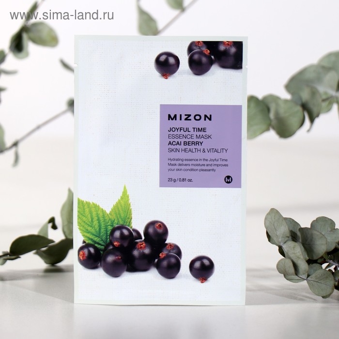 Тканевая маска для лица с экстрактом ягод асаи MIZON Joyful Time Essence Mask Acai Berry, 23 г Тканевая маска для лица с экстрактом ягод асаи MIZON Joyful Time Essence Mask Acai Berry, 23 г