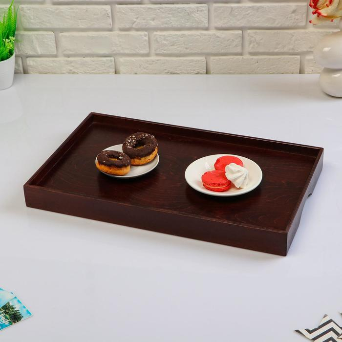 Поднос с ножками для завтрака поднос  Поднос с ножками для завтрака поднос "Венгера", орех + лак, 50×30 см