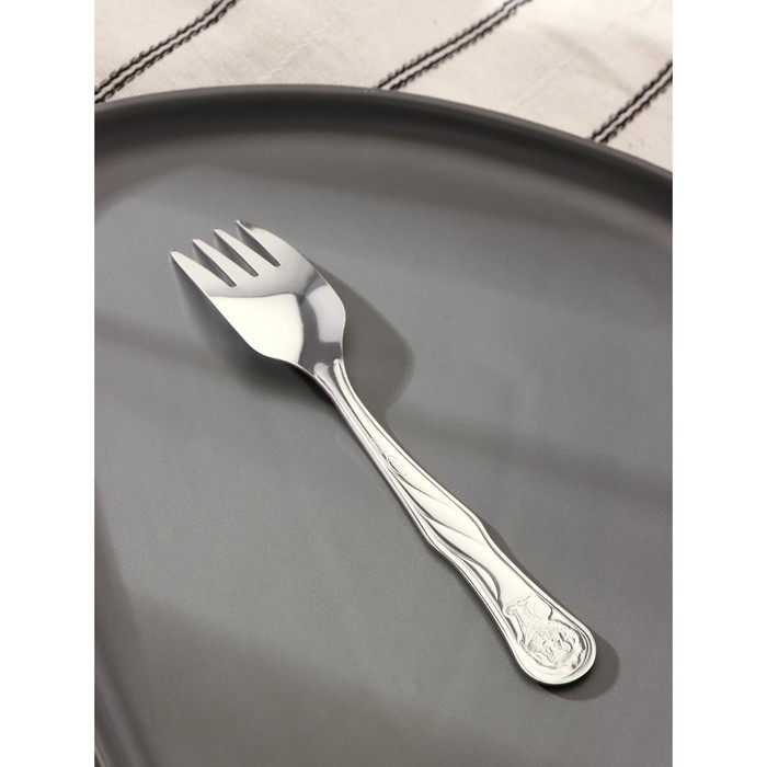 Вилка столовая детская «Лёвушка», h=16 см, толщина 1,2 мм, цвет серебряный Вилка столовая детская «Лёвушка», h=16 см, толщина 1,2 мм, цвет серебряный