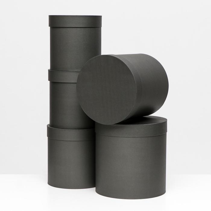 Набор круглых коробок 5 в 1 Набор круглых коробок 5 в 1 "Краски", черный, 25 х 25 х 25 - 19 х 19 х 19 см
