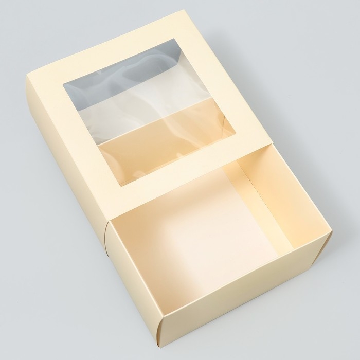 Коробка-фоторамка подарочная складная, упаковка, «Топленое молоко», 14 х 14 х 8 см Коробка-фоторамка подарочная складная, упаковка, «Топленое молоко», 14 х 14 х 8 см