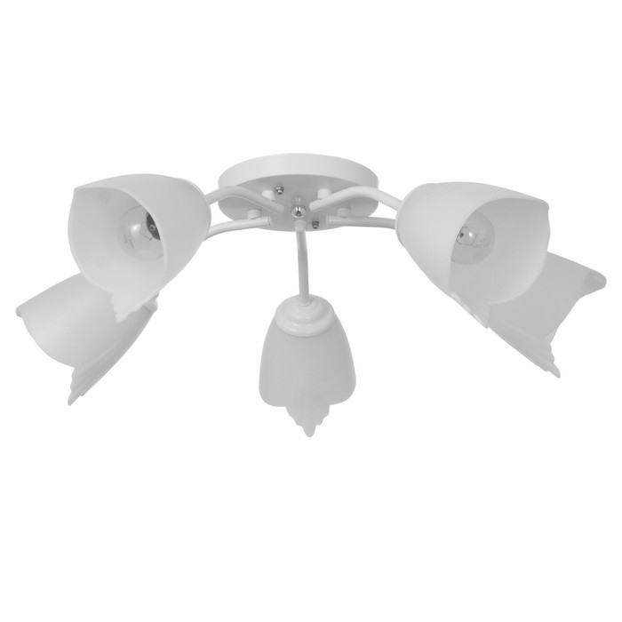 Люстра Оникс 5х15Вт E27 белый 52х52х15см BayerLux Люстра Оникс 5х15Вт E27 белый 52х52х15см BayerLux