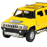 Машина металлическая Hummer H3 1:32 цвет жёлтый инерция, световые и звуковые эффекты, открываются двери