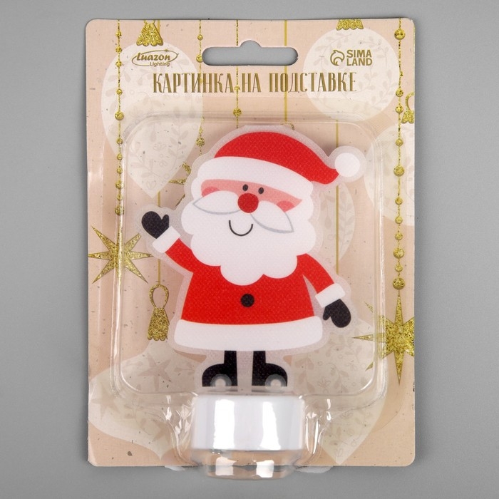 Световая картинка на подставке «Дед Мороз» 11 см, батарейки, свечение тёплое белое Световая картинка на подставке «Дед Мороз» 11 см, батарейки, свечение тёплое белое