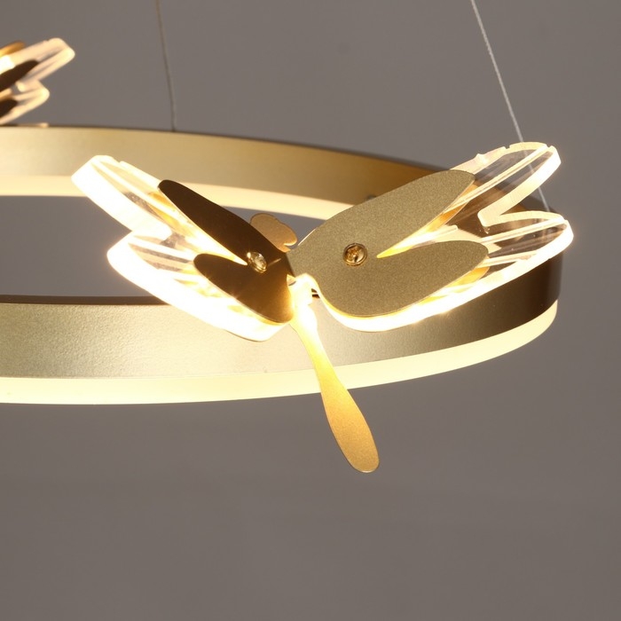 Люстра "Стрекоза" LED 48Вт 3000-6000К золото 52х52х80 см BayerLux