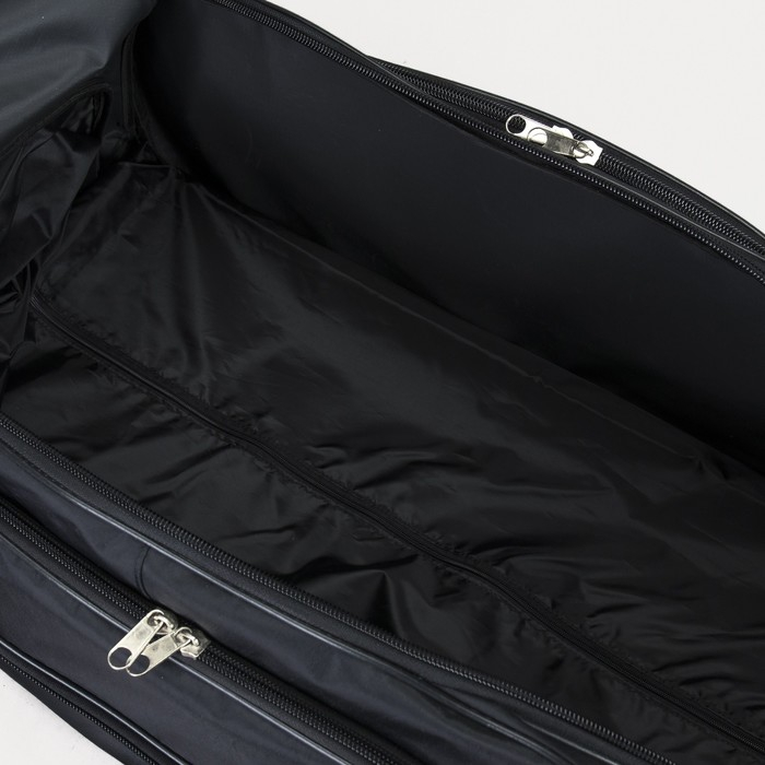 Сумка дорожная на колёсах, отдел на молнии, отдел для обуви, 3 наружных кармана, длинный ремень, цвет чёрный Сумка дорожная на колёсах, отдел на молнии, отдел для обуви, 3 наружных кармана, длинный ремень, цвет чёрный