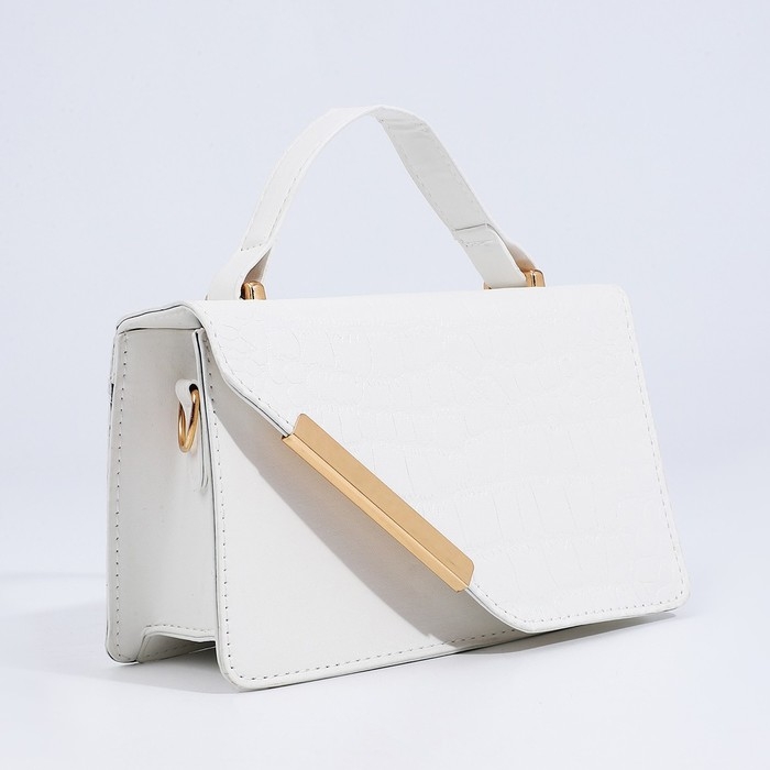 Сумка мессенджер на молнии, цвет белый Сумка мессенджер на молнии, цвет белый