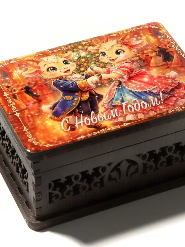 Шкатулка новогодняя &laquo;С Новым Годом!&raquo;, 9.5&times;6.5&times;5.3 см
