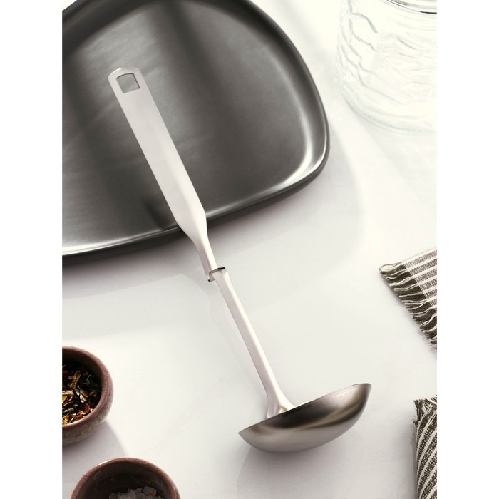 Половник из нержавеющей стали Доляна Bend, 30×9 см, цвет серебряный Половник из нержавеющей стали Доляна Bend, 30×9 см, цвет серебряный