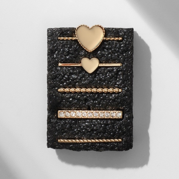 Шармы на ремешок для часов «Сердечки», набор 5 шт., цвет бело-коричневый в золоте Шармы на ремешок для часов «Сердечки», набор 5 шт., цвет бело-коричневый в золоте