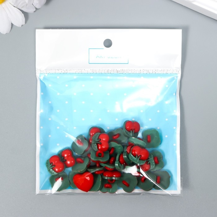 Набор пуговиц декоративных пластик Набор пуговиц декоративных пластик "Вишенки" набор 30 шт 1,3х1,2 см