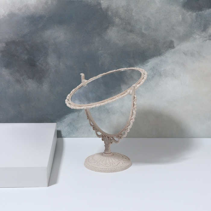 Зеркало настольное «Овал», двустороннее, с увеличением, зеркальная поверхность 11,5 × 15 см, цвет бежевый Зеркало настольное «Овал», двустороннее, с увеличением, зеркальная поверхность 11,5 × 15 см, цвет бежевый