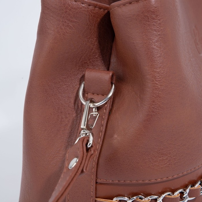 Сумка-тоут Сумка-тоут "Оливи" на молнии, цвет коричневый