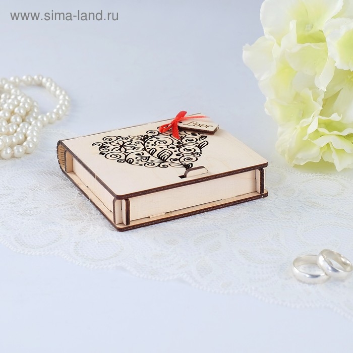 Шкатулка под кольца Шкатулка под кольца "Любовь", неокрашенная, 10х9,5х2,6 см