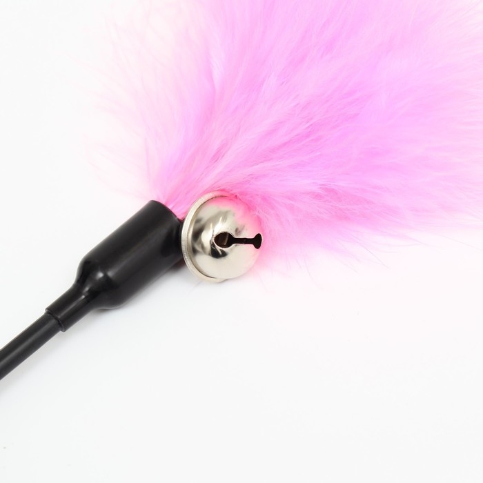 Дразнилка пуховая с бубенчиком  Дразнилка пуховая с бубенчиком "Светлячок", розовая