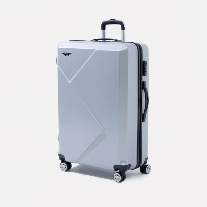 Чемодан большой 84 л (L), отдел на молнии, кодовый замок, цвет серебристый Чемодан большой 84 л (L), отдел на молнии, кодовый замок, цвет серебристый