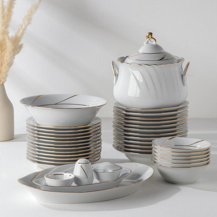 Сервиз столовый фарфоровый «Бомонд», 37 предметов, 2 вида тарелок Сервиз столовый фарфоровый «Бомонд», 37 предметов, 2 вида тарелок
