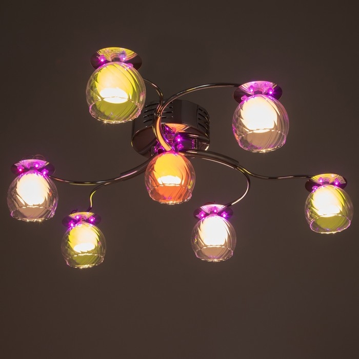 Люстра "Жатай" 7x20Вт G4 хром 65х65х15 см