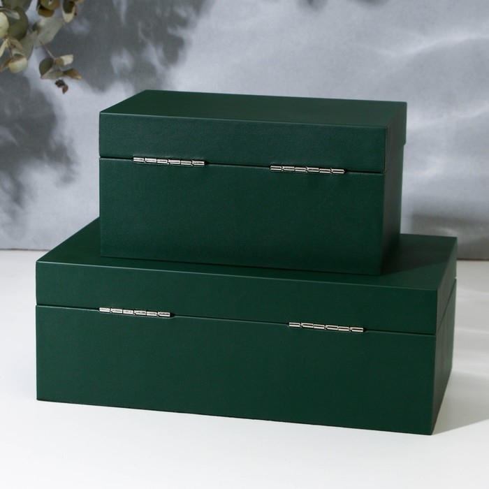 Шкатулка для украшений «Изумруд» экокожа, набор 2 шт. Шкатулка для украшений «Изумруд» экокожа, набор 2 шт.