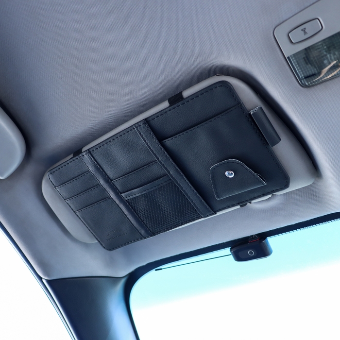 Органайзер на солнцезащитный козырек, 30×14.5 см, черный Органайзер на солнцезащитный козырек, 30×14.5 см, черный