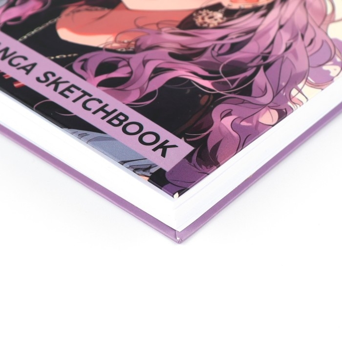 Скетчбук в твердой обложке на гребне А5, 80 л. 100 г/м &laquo;Аниме&raquo;