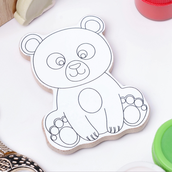 Раскраска-магнит Раскраска-магнит "Мишка", многоразовая, 8х6,5 см