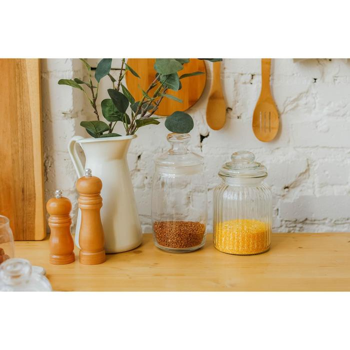 Банка стеклянная для сыпучих продуктов «Лада», 900 мл, 11×18,5 см